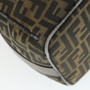 FENDI Zucca Canvas Hand Bag Black Brown Auth bs32586-17