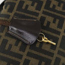 FENDI Zucca Canvas Hand Bag Black Brown Auth bs32586-18