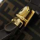 FENDI Zucca Canvas Hand Bag Black Brown Auth bs32586-19