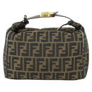 FENDI Zucca Canvas Hand Bag Black Brown Auth bs32586-13