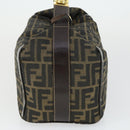 FENDI Zucca Canvas Hand Bag Black Brown Auth bs32586-4