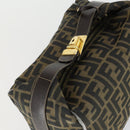 FENDI Zucca Canvas Hand Bag Black Brown Auth bs32586-6