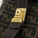 FENDI Zucca Canvas Hand Bag Black Brown Auth bs32586-7