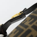 FENDI Zucca Canvas Hand Bag Black Brown Auth bs32586-14