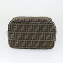 FENDI Zucca Canvas Hand Bag Black Brown Auth bs32586-5