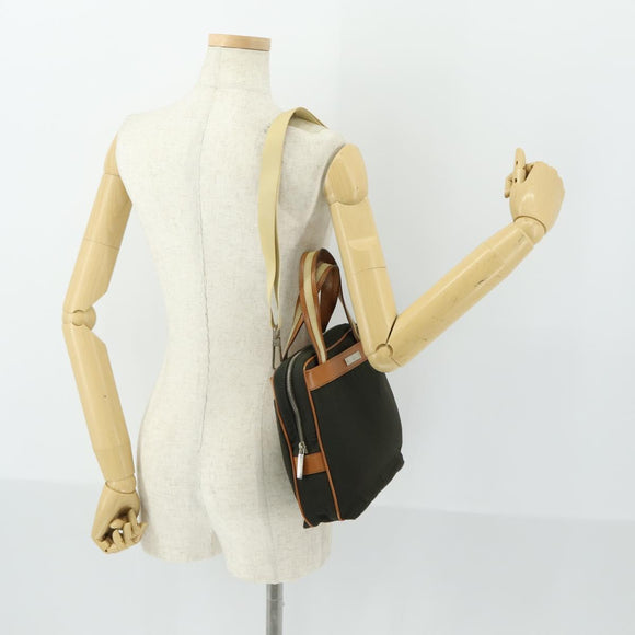 GUCCI Hand Bag Canvas 2way Khaki Gold 019 0535 Auth bs32587