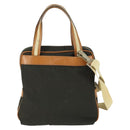 GUCCI Hand Bag Canvas 2way Khaki Gold 019 0535 Auth bs32587-2