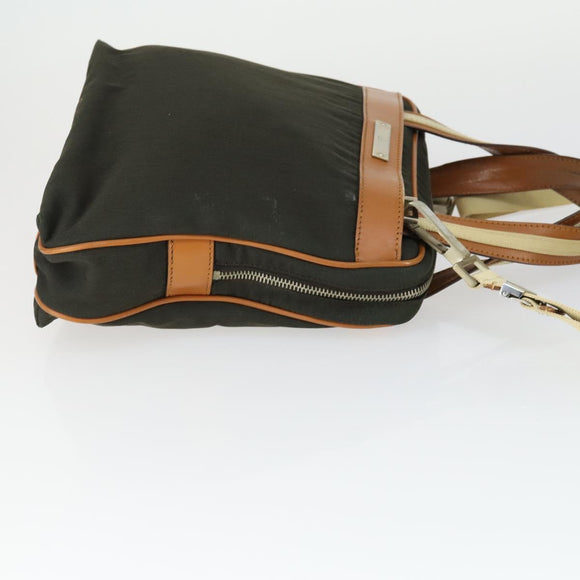 GUCCI Hand Bag Canvas 2way Khaki Gold 019 0535 Auth bs32587