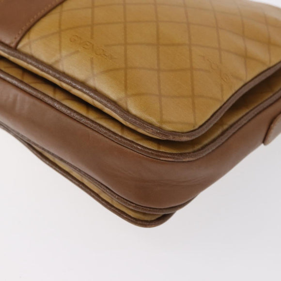 GIVENCHY Shoulder Bag PVC Canvas Beige Gold Auth bs32588