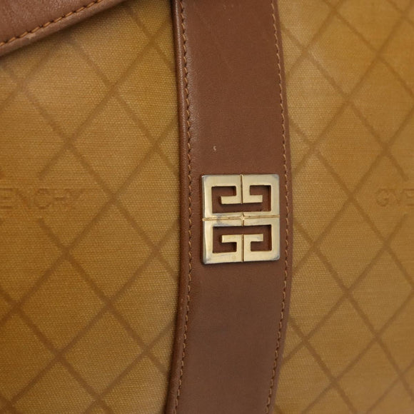 GIVENCHY Shoulder Bag PVC Canvas Beige Gold Auth bs32588