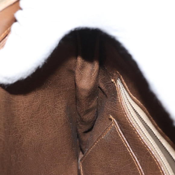 GIVENCHY Shoulder Bag PVC Canvas Beige Gold Auth bs32588