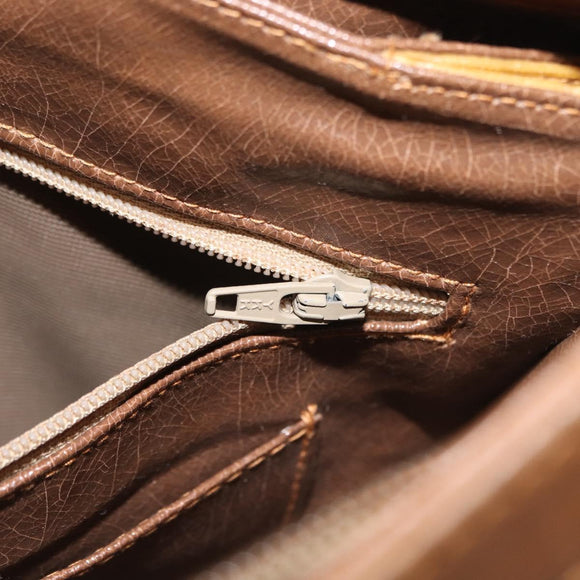 GIVENCHY Shoulder Bag PVC Canvas Beige Gold Auth bs32588