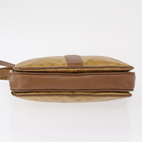 GIVENCHY Shoulder Bag PVC Canvas Beige Gold Auth bs32588