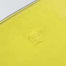 VERSACE Clutch Bag Leather Yellow Gold Auth bs32589-17