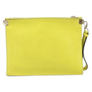 VERSACE Clutch Bag Leather Yellow Gold Auth bs32589-2