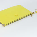 VERSACE Clutch Bag Leather Yellow Gold Auth bs32589-5