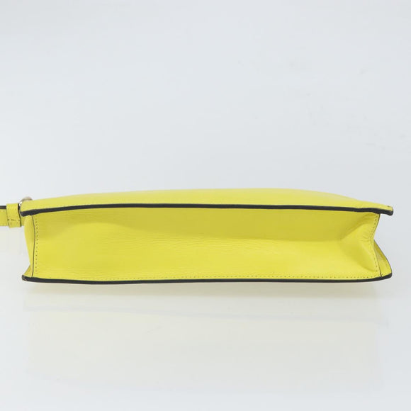 VERSACE Clutch Bag Leather Yellow Gold Auth bs32589