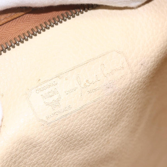 MCM Logogram Vicetos Clutch Bag PVC Leather Brown Gold Auth bs32590