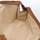 MCM Logogram Vicetos Clutch Bag PVC Leather Brown Gold Auth bs32590-17