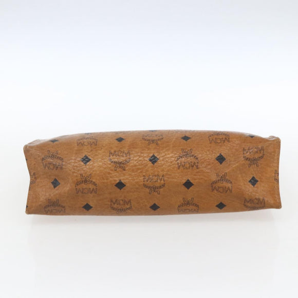 MCM Logogram Vicetos Clutch Bag PVC Leather Brown Gold Auth bs32590