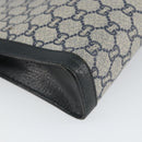 GUCCI GG Plus Supreme Clutch Bag PVC Navy Gold Auth bs32591-16