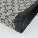GUCCI GG Plus Supreme Clutch Bag PVC Navy Gold Auth bs32591-7