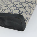 GUCCI GG Plus Supreme Clutch Bag PVC Navy Gold Auth bs32591-14