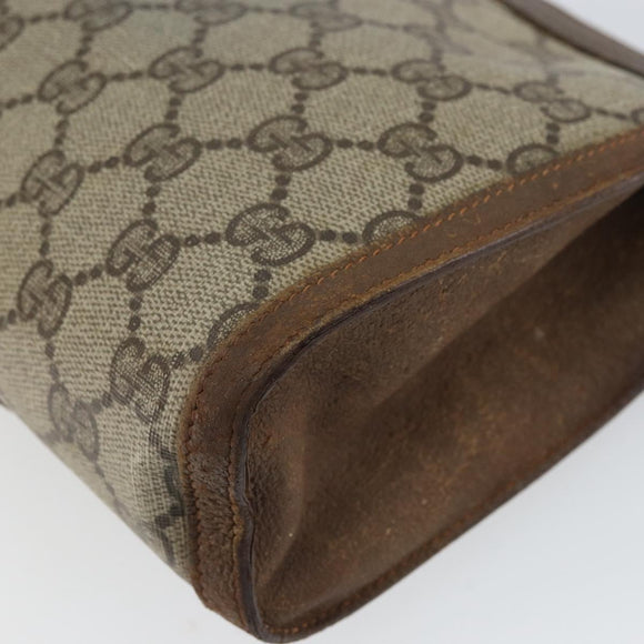 GUCCI GG Supreme Web Sherry Line Bag PVC Beige Gold 89 01 032 Auth bs32593