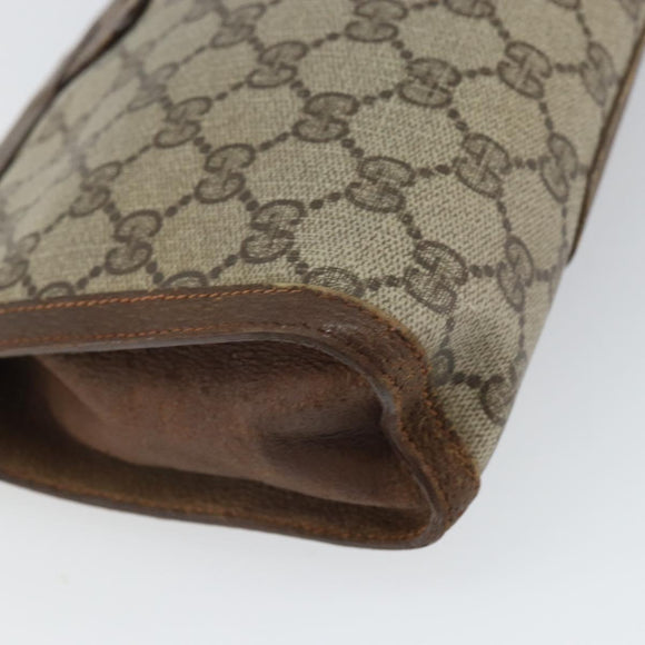 GUCCI GG Supreme Web Sherry Line Bag PVC Beige Gold 89 01 032 Auth bs32593