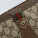 GUCCI GG Supreme Web Sherry Line Bag PVC Beige Gold 89 01 032 Auth bs32593-8