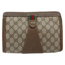 GUCCI GG Supreme Web Sherry Line Bag PVC Beige Gold 89 01 032 Auth bs32593-13