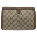 GUCCI GG Supreme Web Sherry Line Bag PVC Beige Gold 89 01 032 Auth bs32593-2