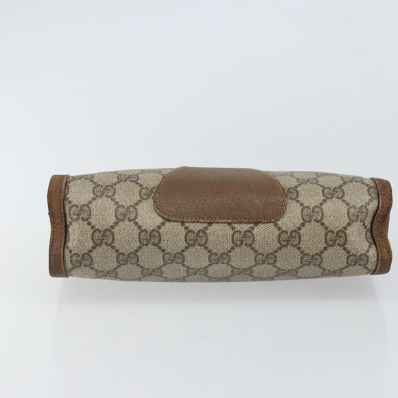 GUCCI GG Supreme Web Sherry Line Bag PVC Beige Gold 89 01 032 Auth bs32593