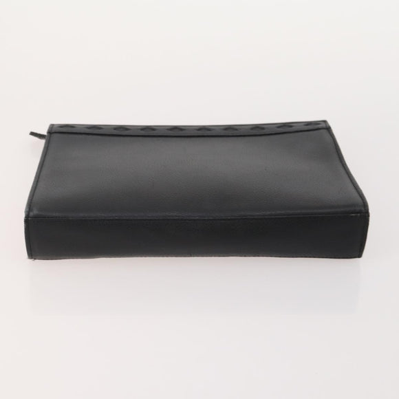SAINT LAURENT Clutch Bag PVC Leather Coated Canvas 3 Set Beige Auth bs32596