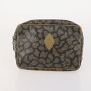 SAINT LAURENT Clutch Bag PVC Leather Coated Canvas 3 Set Beige Auth bs32596-14