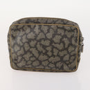 SAINT LAURENT Clutch Bag PVC Leather Coated Canvas 3 Set Beige Auth bs32596-15