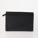SAINT LAURENT Clutch Bag PVC Leather Coated Canvas 3 Set Beige Auth bs32596-8