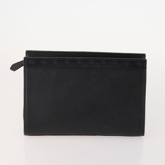 SAINT LAURENT Clutch Bag PVC Leather Coated Canvas 3 Set Beige Auth bs32596