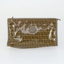 FENDI Zucca Canvas Zucchino Canvas Hand Bag PVC 2 Set Black Brown Auth bs32597-10