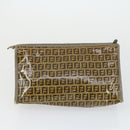 FENDI Zucca Canvas Zucchino Canvas Hand Bag PVC 2 Set Black Brown Auth bs32597-11