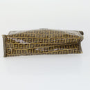 FENDI Zucca Canvas Zucchino Canvas Hand Bag PVC 2 Set Black Brown Auth bs32597-14