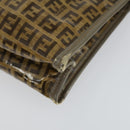 FENDI Zucca Canvas Zucchino Canvas Hand Bag PVC 2 Set Black Brown Auth bs32597-15