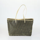 FENDI Zucca Canvas Zucchino Canvas Hand Bag PVC 2 Set Black Brown Auth bs32597-2