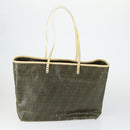 FENDI Zucca Canvas Zucchino Canvas Hand Bag PVC 2 Set Black Brown Auth bs32597-3
