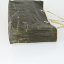 FENDI Zucca Canvas Zucchino Canvas Hand Bag PVC 2 Set Black Brown Auth bs32597-4