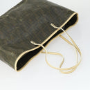 FENDI Zucca Canvas Zucchino Canvas Hand Bag PVC 2 Set Black Brown Auth bs32597-5
