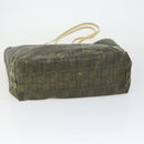 FENDI Zucca Canvas Zucchino Canvas Hand Bag PVC 2 Set Black Brown Auth bs32597-7