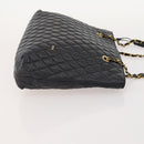 BALLY Chain Shoulder Bag Canvas Leather 3 Set Beige Black Auth bs32600-12
