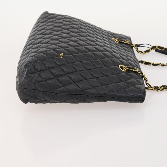 BALLY Chain Shoulder Bag Canvas Leather 3 Set Beige Black Auth bs32600