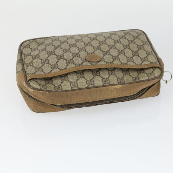GUCCI GG Supreme Tote Bag PVC 2 Set Beige Auth bs32602